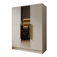 FLÜGELTÜRENSCHRANK LUSSO - Kaschmir/Goldfarben, Holzwerkstoff (150/200/51cm) - Meblini