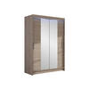 KLEIDERSCHRANK Miami II, mit RGB LED Beleuchtung - Silberfarben/Trüffeleichefarben, Holzwerkstoff/Kunststoff (120/200/58cm) - MIRJAN24