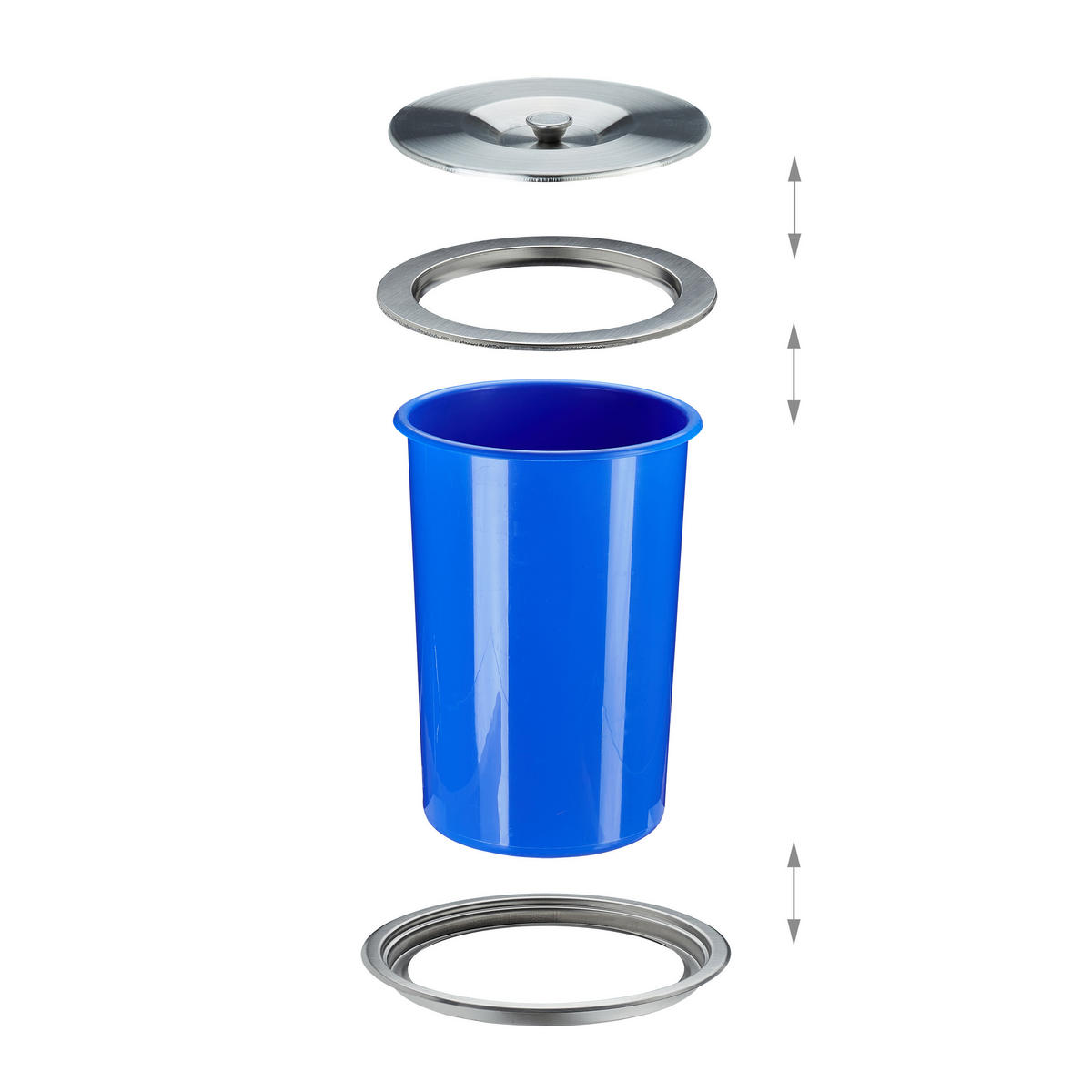 MÜLLEIMER Arbeitsplatte - Blau, Kunststoff/Metall (26.5/30/26.5cm) - Relaxdays