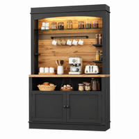 KÜCHENSCHRANK mit LED 107x43x184 cm MDF Metall Schwarz - Schwarz, Metall (43/184/107cm) - Meubliv