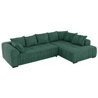 ECKSOFA ORTA Grün Stukture - Rechts - Schwarz/Grün, Textil (200/325cm) - MKS
