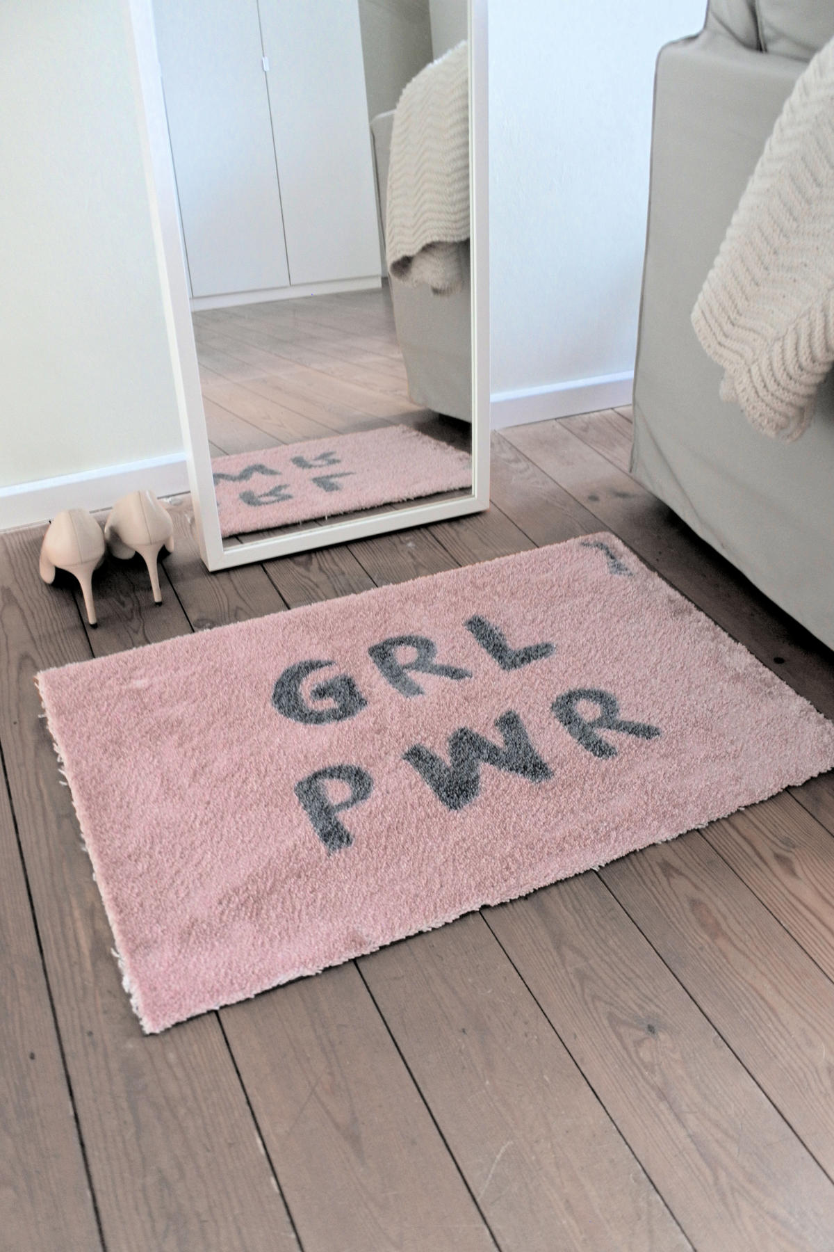 INDOOR FUßMATTE "Chantal" mit Spruch "Girlpower" Rosa 50 x 75 cm - Rosa, Kunststoff/Textil (50/75cm) - MAD ABOUT MATS