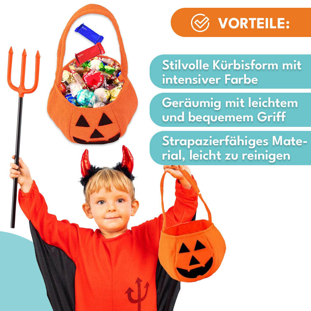 KÜRBIS TASCHE Halloween Deko - Orange, Textil (18/28/18cm) - KRUMAD