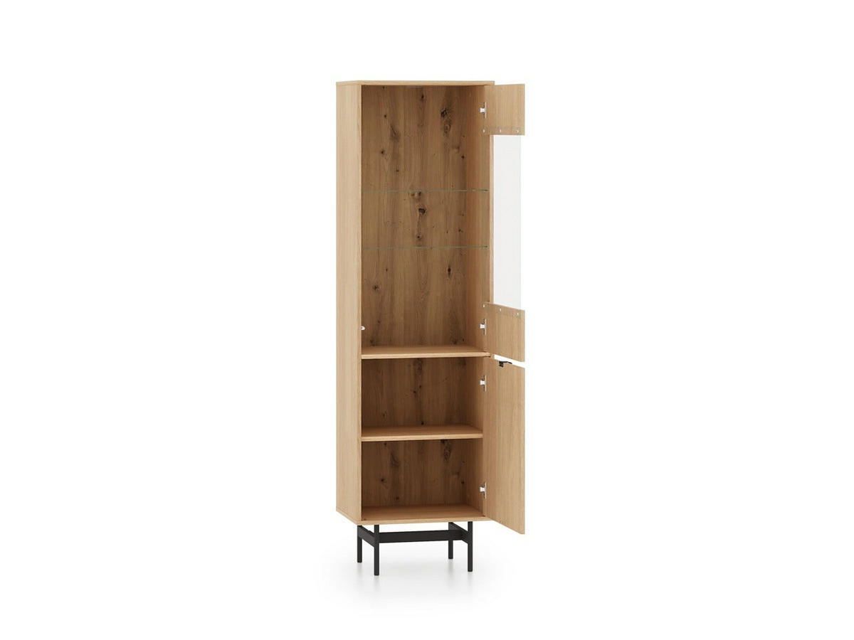 VITRINE – 54 cm – Reynos – Schwarz - Schwarz, Holzwerkstoff (54/190/40cm) - hi-markt