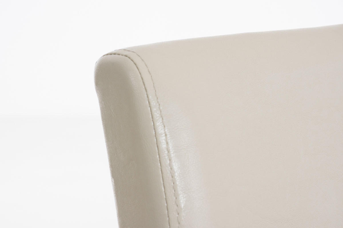 STUHL Lederlook creme - Creme/Schwarz, Holz/Textil (41/91/47cm) - CLP