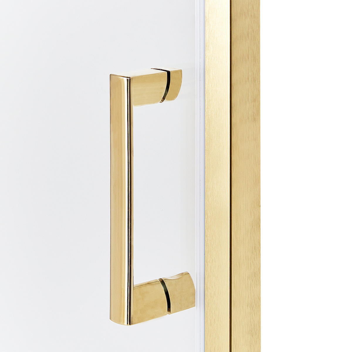 DUSCHKABINE 90/90/185 cm Gold Darli - Transparent, Glas (90/90/185cm) - Beliani