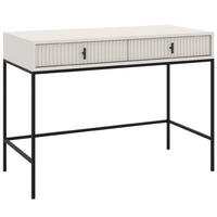 KONSOLENTISCH Marvello mit 2 Schubladen, Kaschmir+Schwarz - Kaschmir/Schwarz, Holzwerkstoff/Metall (50/154/77cm) - Beautysofa