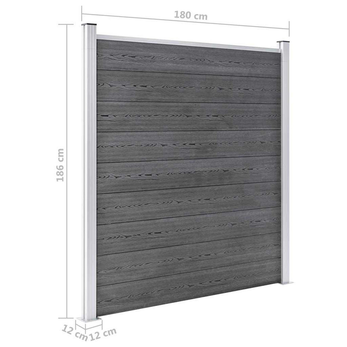 ZAUN_SET WPC 1 Quadrat + 1 Schräge 273/186 Cm Grau - Grau, Holzwerkstoff (273/186cm) - vidaXL