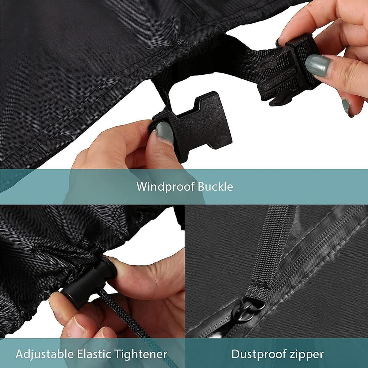 HÄNGESESSEL Abdeckung Ø120 x H190cm Wasserdicht UV-Schutz 420D Oxford - Schwarz, Kunststoff (120/205/120cm)