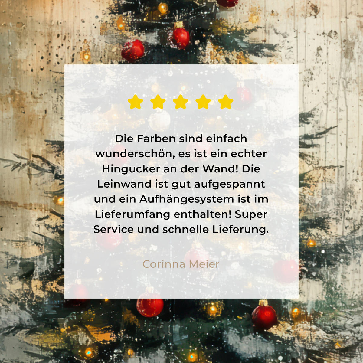 LEINWANDBILD Weihnachtsbaum - Vintage - Weihnachten - Geschenk Wandbilder 80x60 cm - Rostfarben, Textil (80/60cm) - MuchoWow