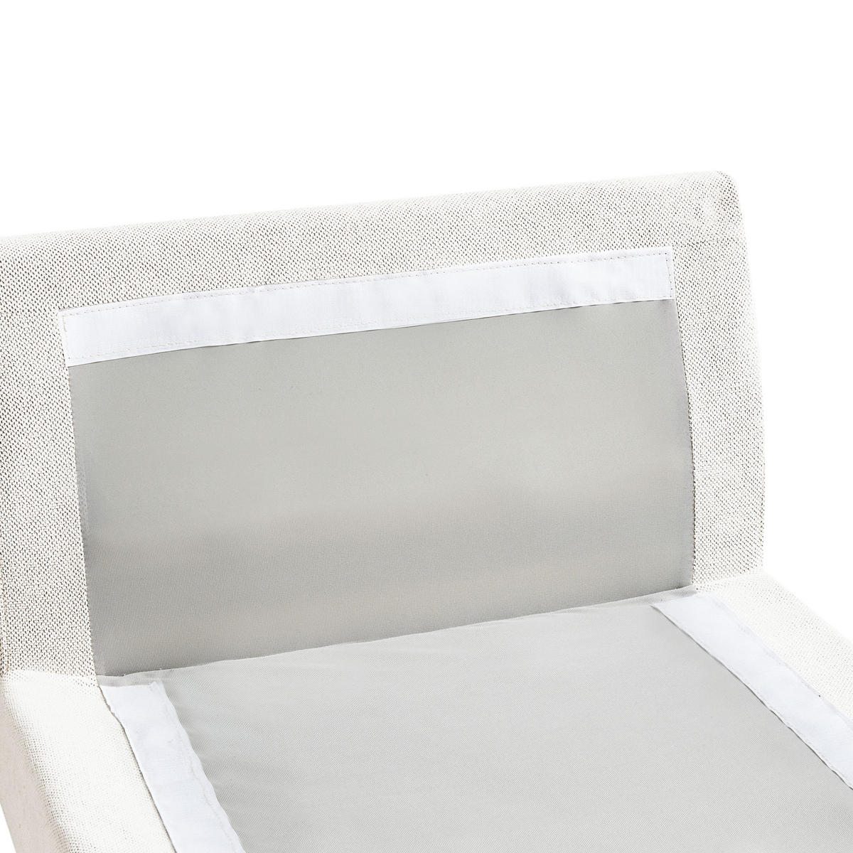 ČALOUNĚNÉ LEHÁTKO CHAISE LONGUE Látka Krémově bílé Vizille - bílá/černá, textil (80/60/160cm) - Beliani