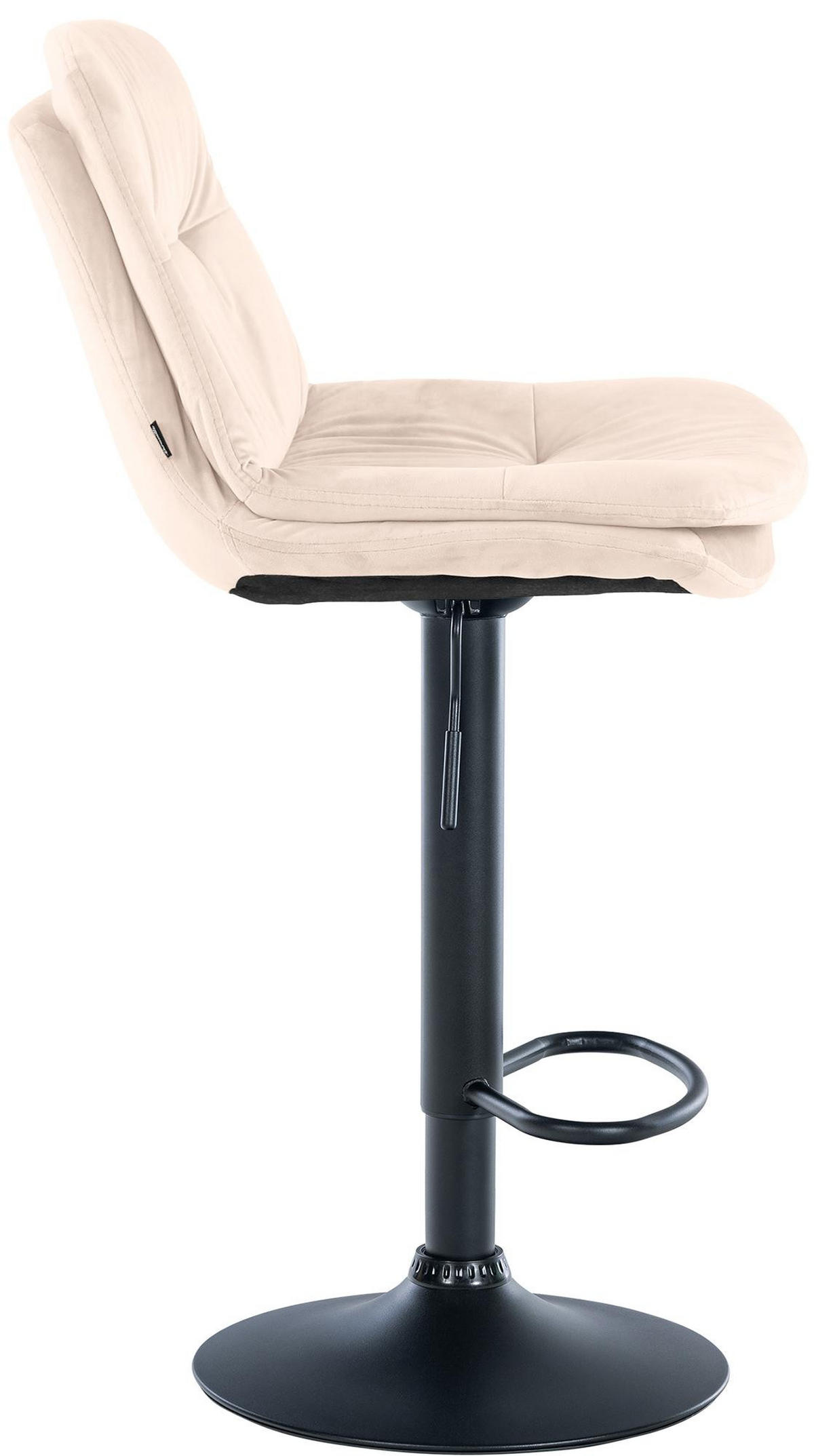 BARHOCKER Samt creme - Creme/Schwarz, Textil (46/94/54cm) - CLP