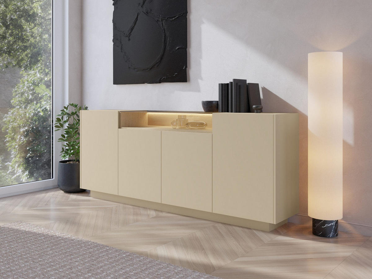 KOMMODE TULUM - Beige, Holzwerkstoff (203/83/39cm) - Compleo24