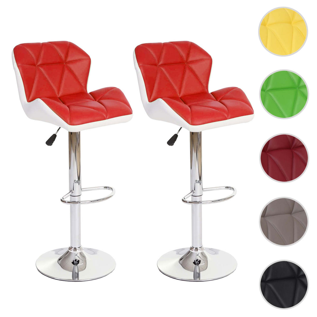 BARHOCKER Rot 2er-Set - Rot, Textil (44/106/49cm) - MCW