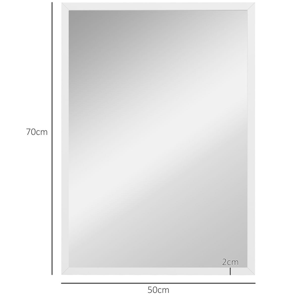WANDSPIEGEL DE-14337 rechteckig 50x70 cm Weiß - Weiß, Glas (50/70/2cm) - ComfortXL