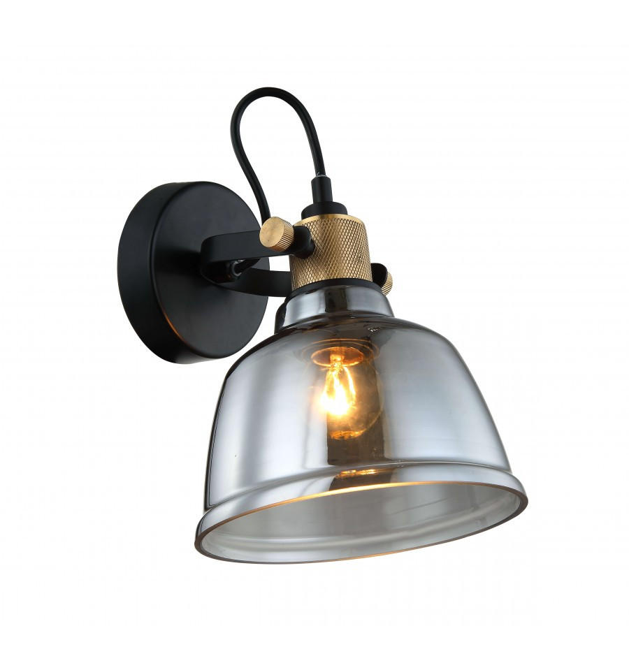 WANDLEUCHTE Linz, Rauchgrau, 25cm - Grau, Glas (16/25/21cm) - KOSILUM