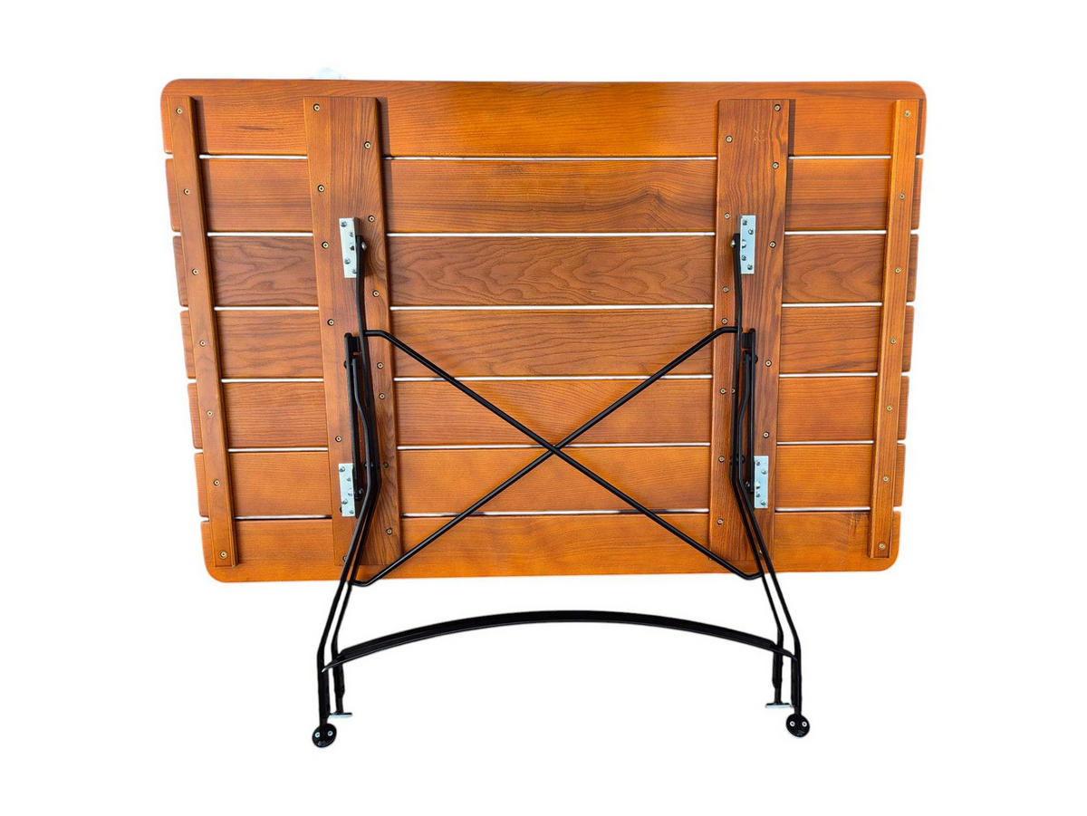 BIERGARTENTISCH BAVARIA 74x120x80cm Klappbar Eschenholz Schwarz/Braun - Braun, Holz (80/120/74cm) - CHEFGASTRO