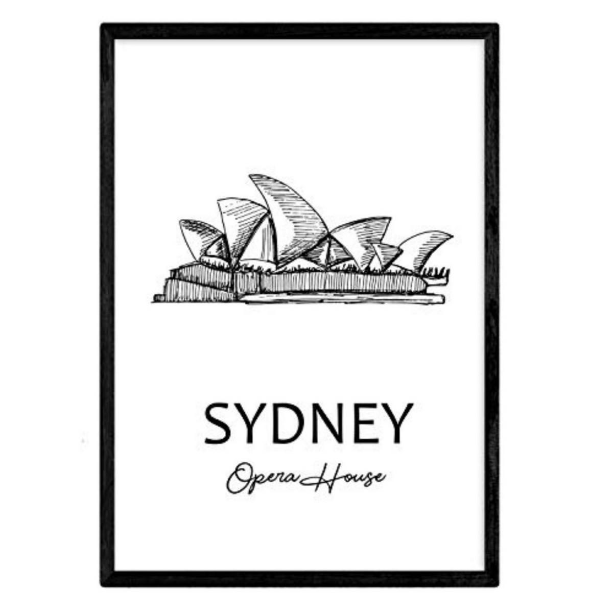 POSTER Städte Denkmäler Sydney Opera House A3 Rahmenlos - Klar, Papier (29.7/5/42cm) - Nacnic