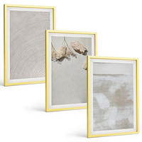BILDER SET 3er Set - 40x60 cm Goldrahmen - Boho-Textur aus Sandsteinen - Goldfarben, Kunststoff (40/60cm) - TULUP