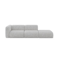 SOFA Ottomane Links MIRA-S3 296x89x70 Grau Velours - Schwarz/Grau, Holzwerkstoff/Kunststoff (296/70/89cm) - ALTDECOR