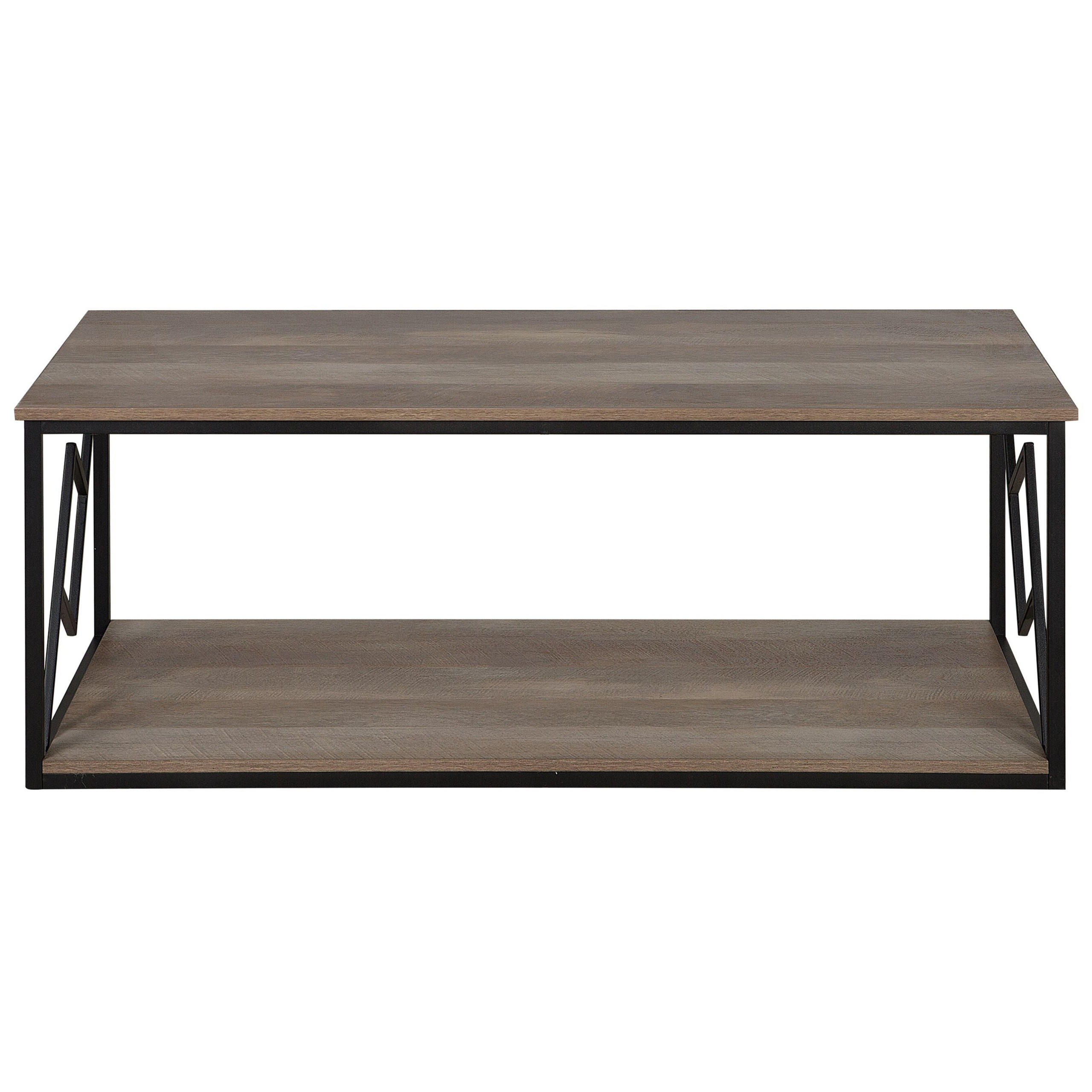 COUCHTISCH dunkler Holzfarbton rechteckig 60/120 cm Forres - Dunkelbraun/Schwarz, Holzwerkstoff (60/120/46cm) - Beliani
