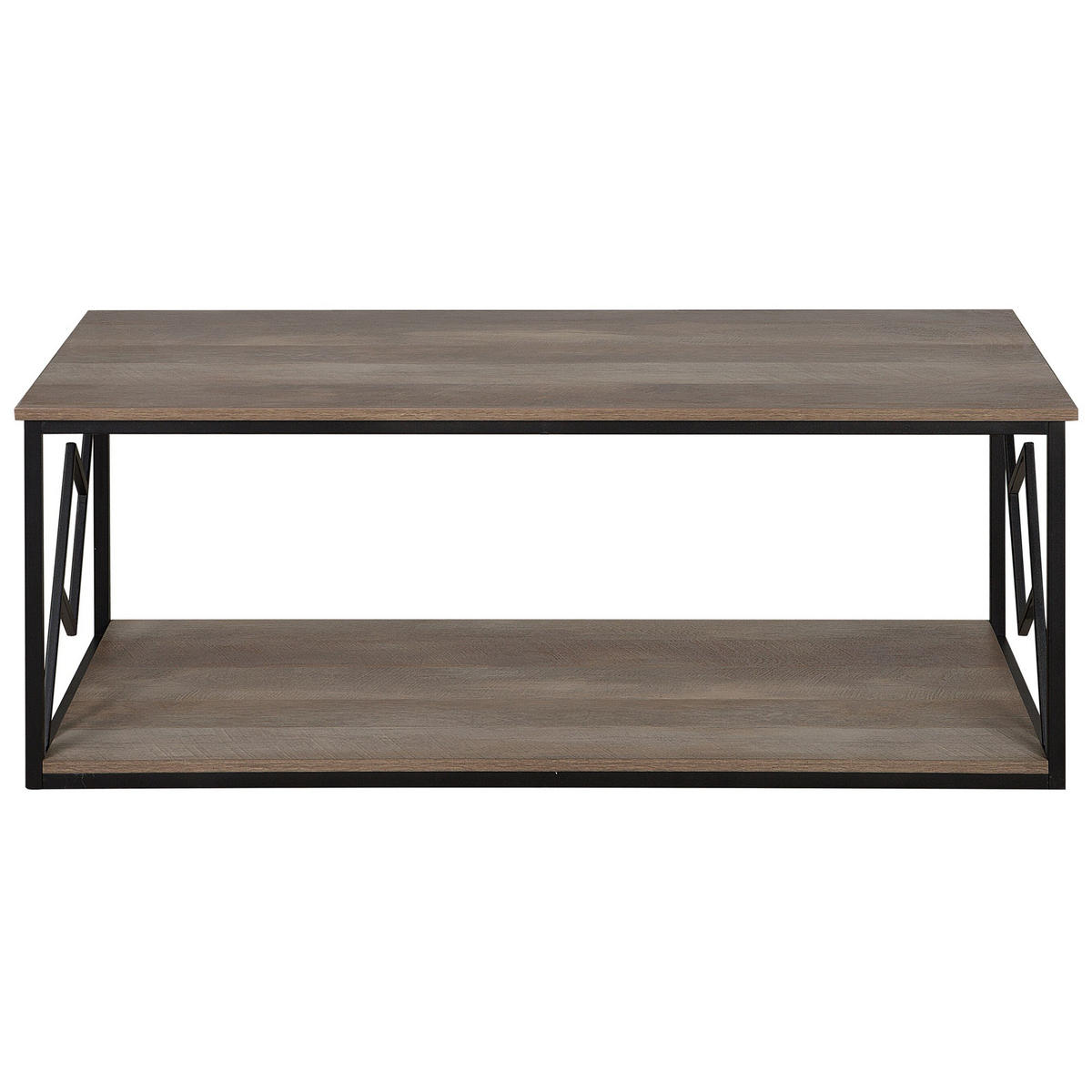 COUCHTISCH dunkler Holzfarbton rechteckig 60/120 cm Forres - Dunkelbraun/Schwarz, Holzwerkstoff (60/120/46cm) - Beliani