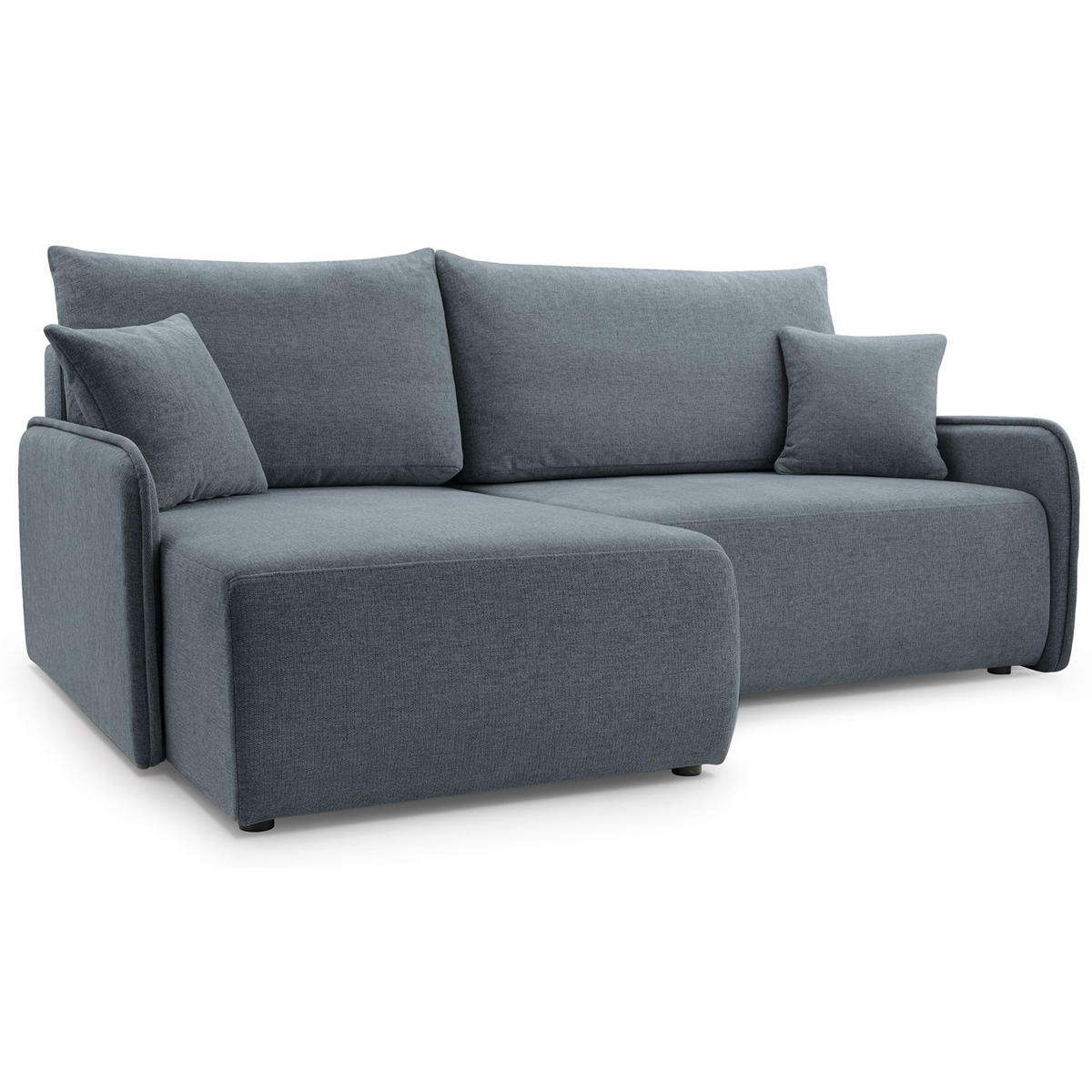 ECKSOFA Netarro, Dunkelgrau Chenille, linksseitig - Dunkelgrau/Schwarz, Kunststoff/Textil (198/147cm) - Selsey