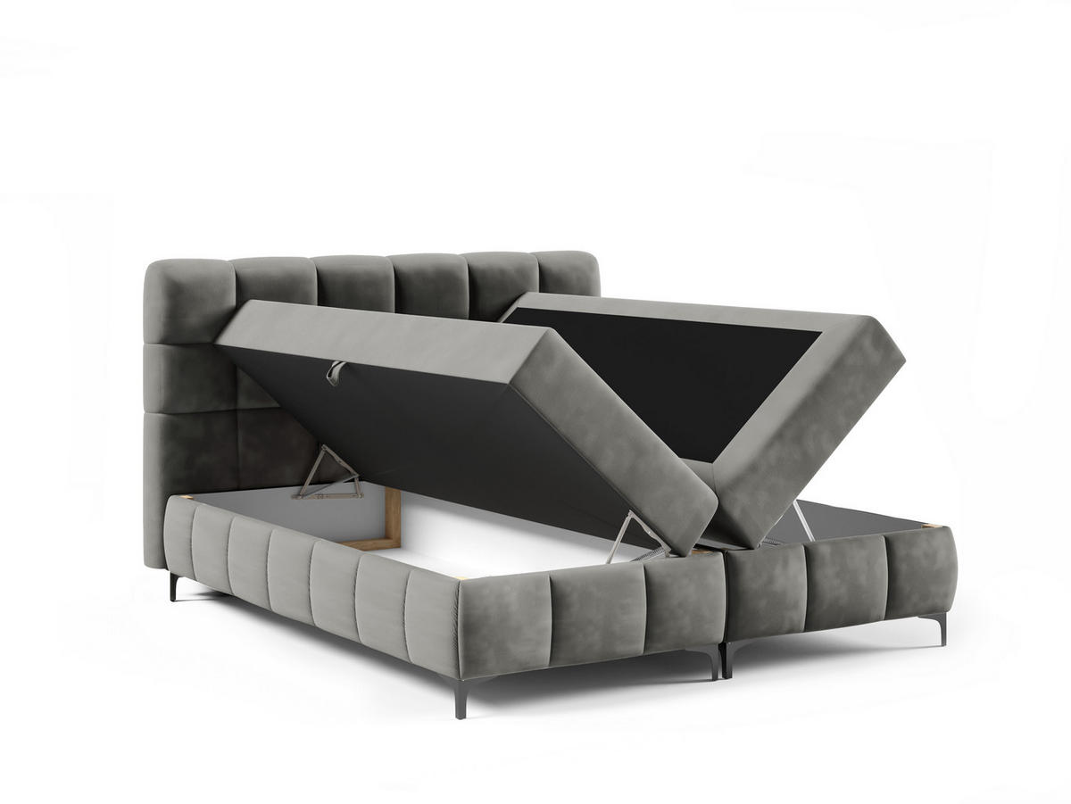 BOXBETT Cynthia 200x200 dunkelgrau H3 - Dunkelgrau, Textil (200/200cm) - AN-Moebel 4u