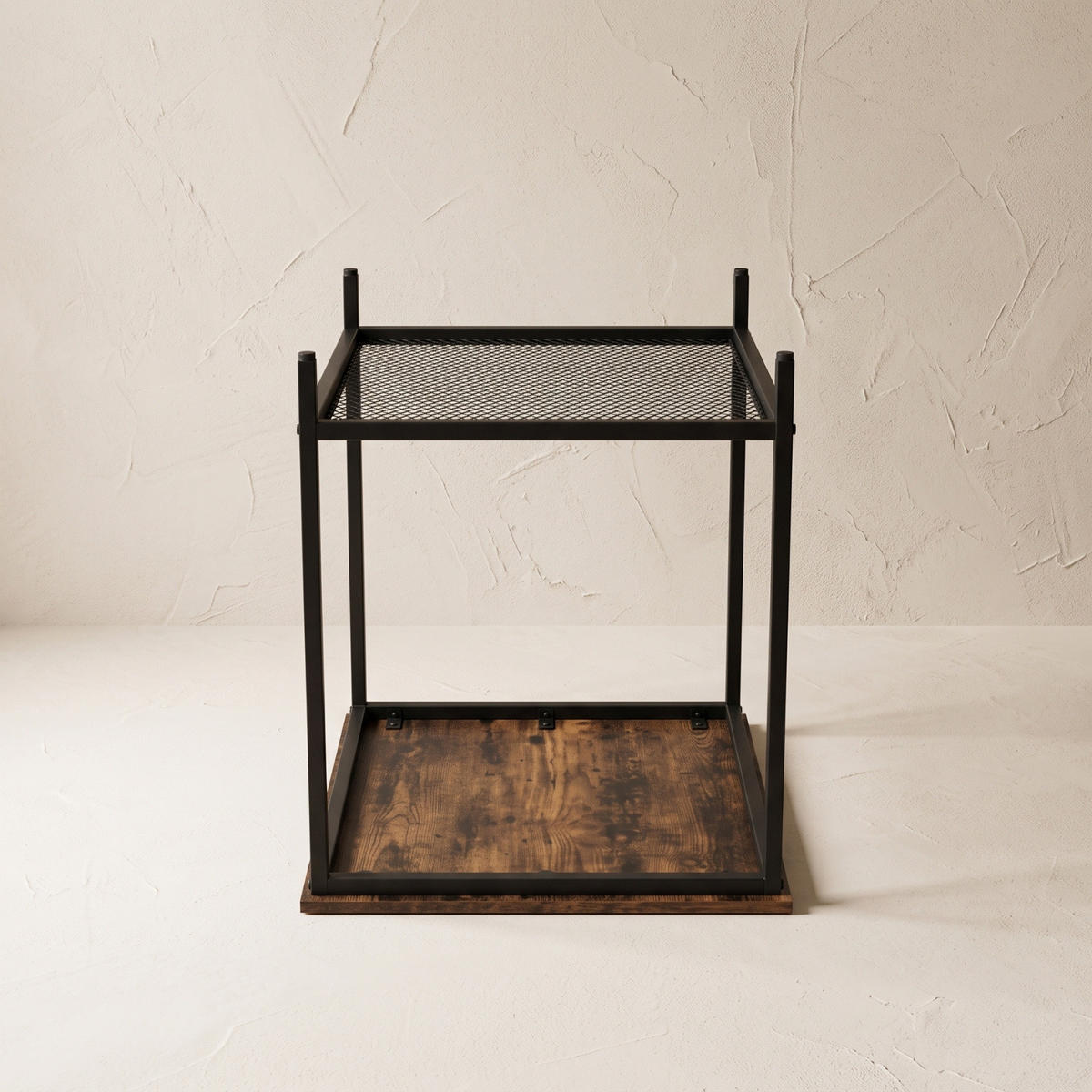 BEISTELLTISCH quadratisch Dunkelbraun 45/45/55 cm - Braun, Metall (45/45/55cm) - SCENA LIVING