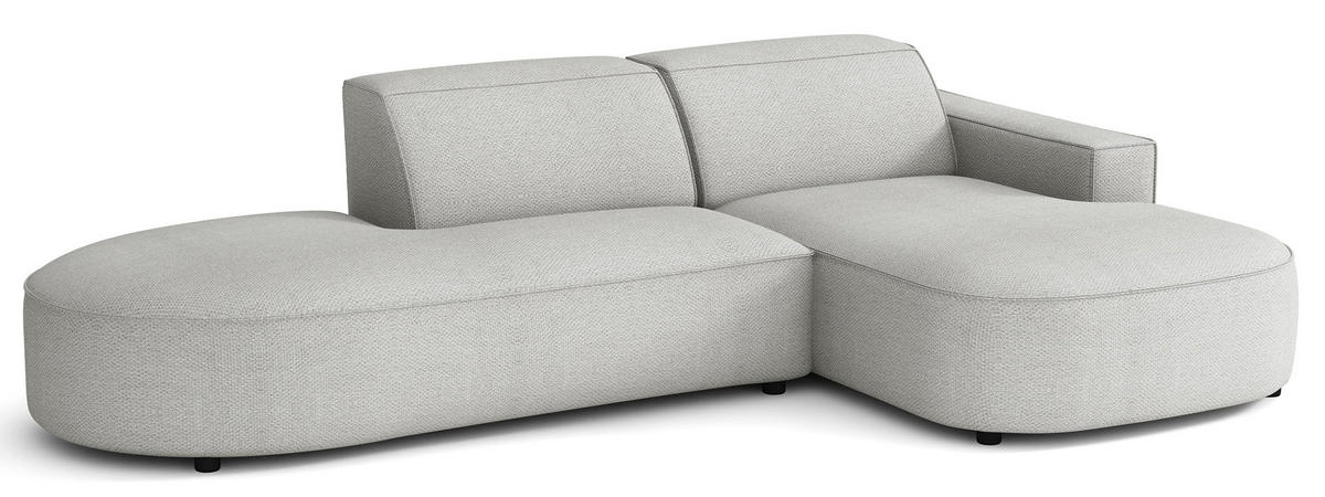 ROHOVÁ pohovka Sallmo, světle šedá, 276 cm - černá/světle šedá, textil/plast (276/166cm) - Selsey