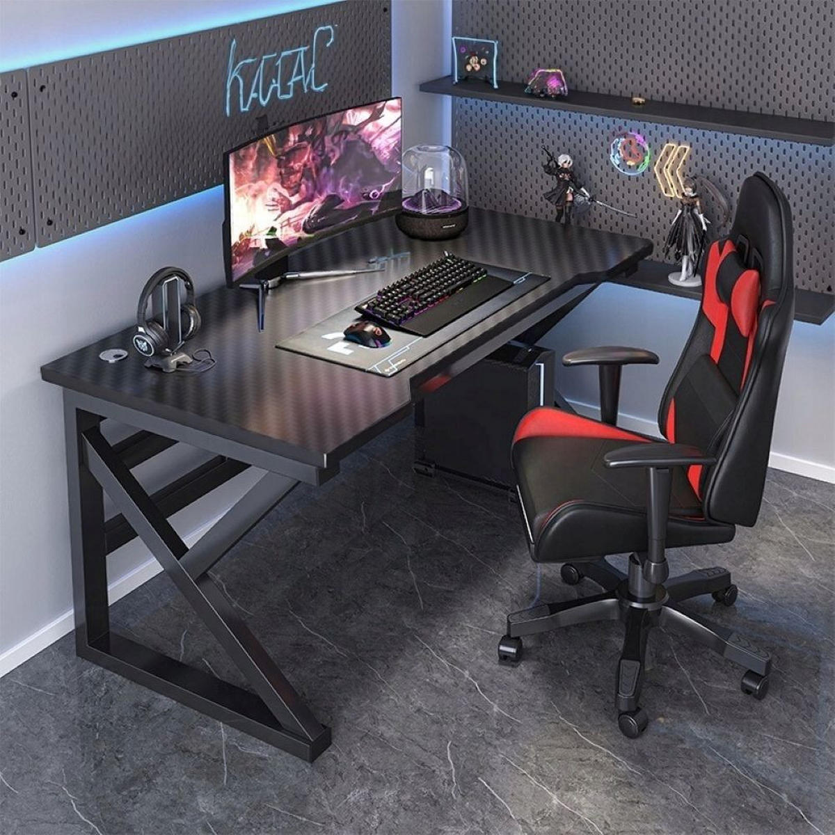 SCHREIBTISCH, schwarz 120x60x74cm - Schwarz, Holzwerkstoff (60/120/74cm)