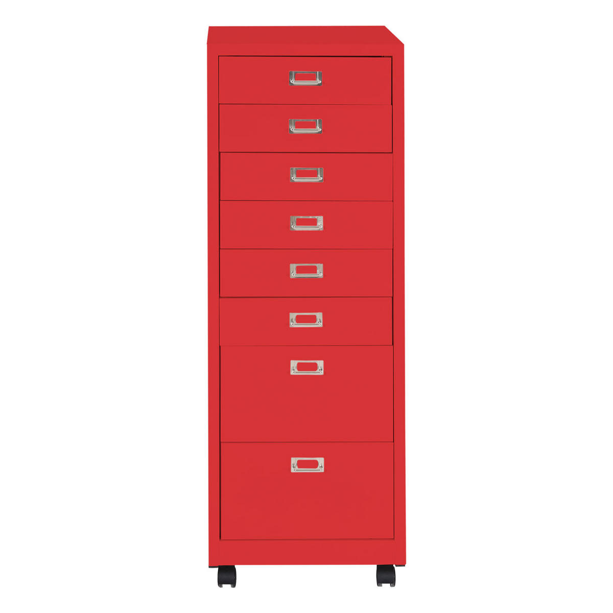 ROLLCONTAINER HxBxT 115x40x41cm Metall 8 Schubladen Rot - Rot, Metall (40/115/41cm) - PROREGAL