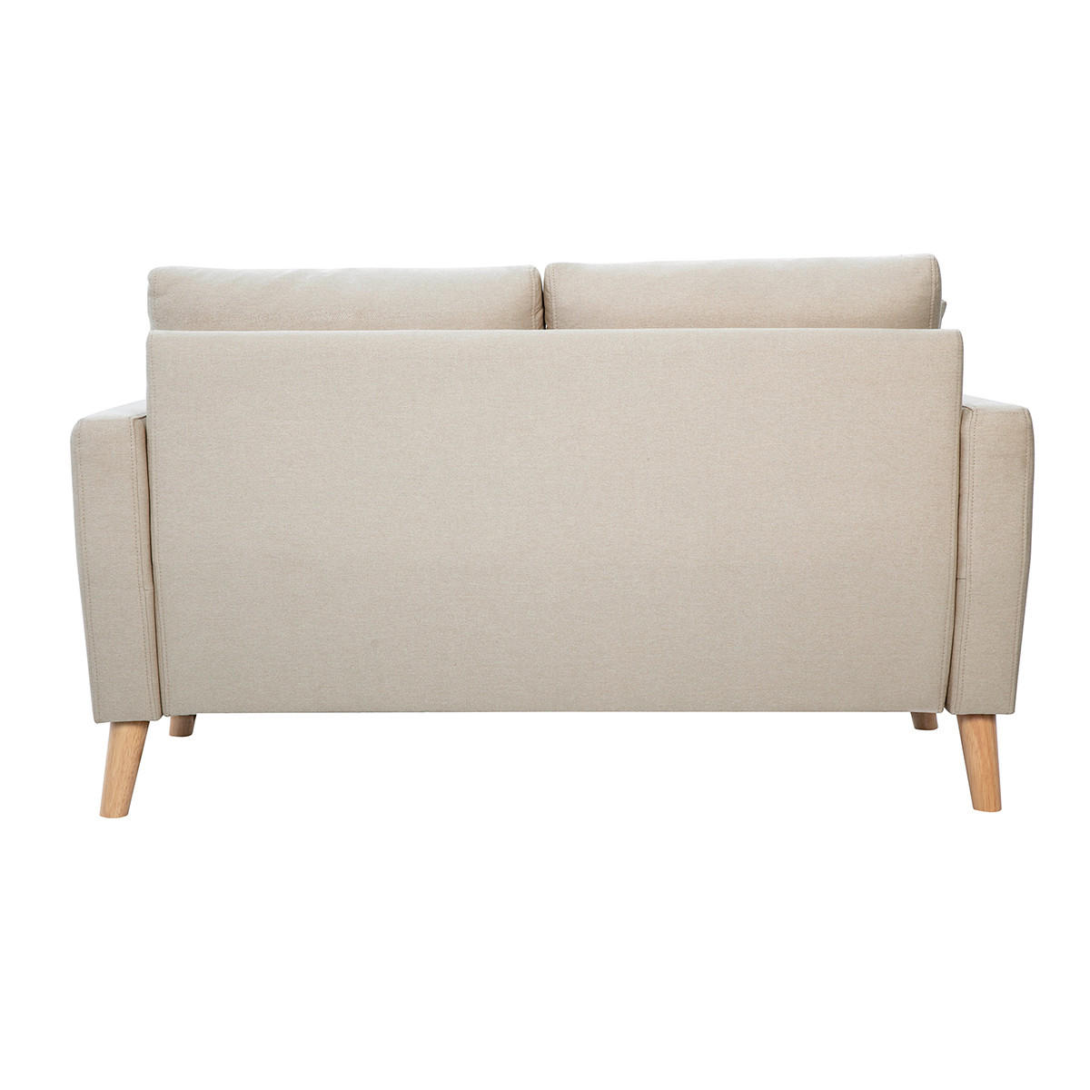 SOFA 2-Sitzer Stoff Beige Holz Hell MUNIK - Beige, Textil (137/81/75.5cm) - Miliboo