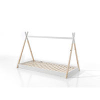 TIPIBETT Karyn 206x136x106 aus Massivholz in Weiß/Natur - Weiß/Naturfarben, Holz (90/200cm) - 58aufmkessel