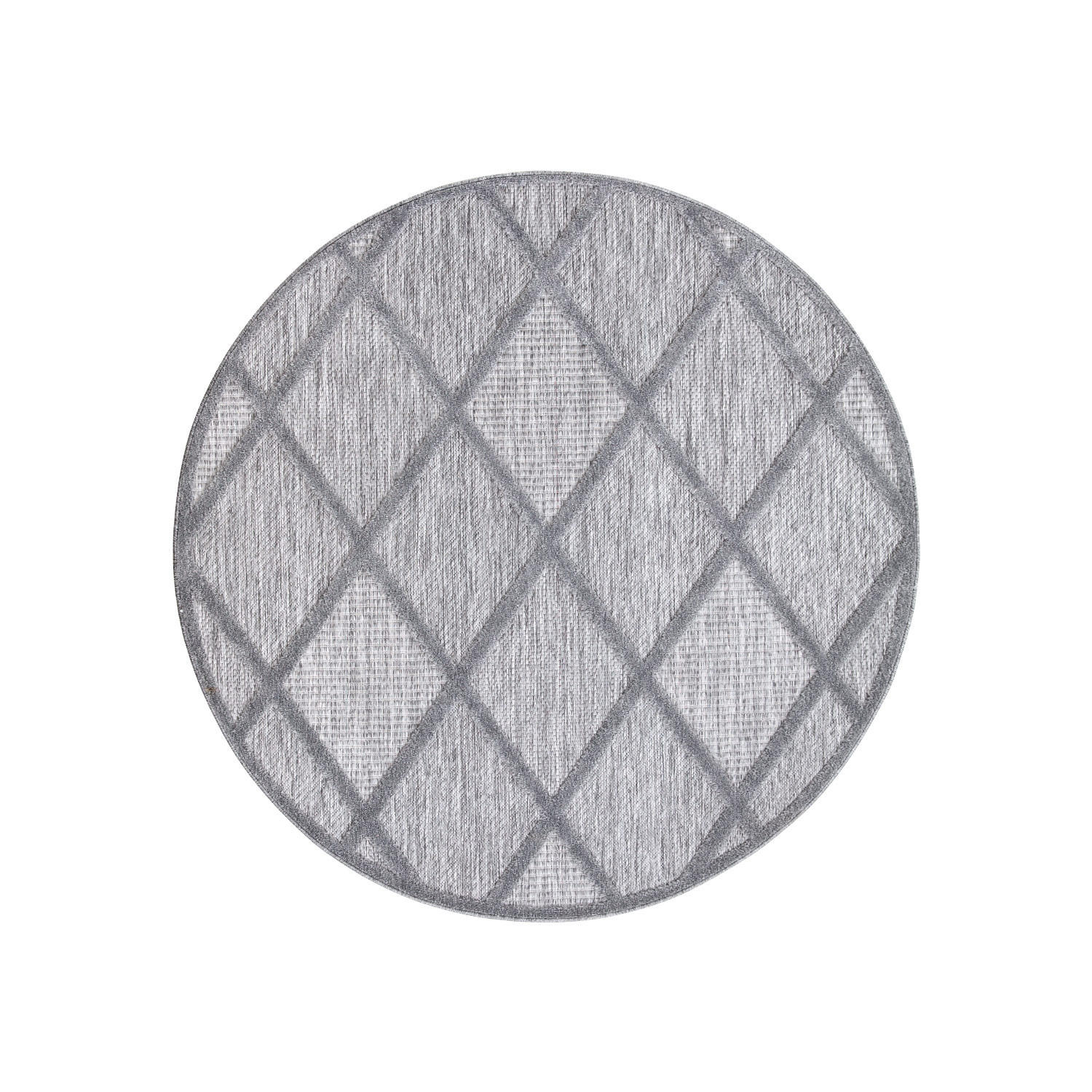 OUTDOOR-TEPPICH Santorini 457 Anthrazit 200 cm Rund - Anthrazit, Textil (200/200cm) - carpet city