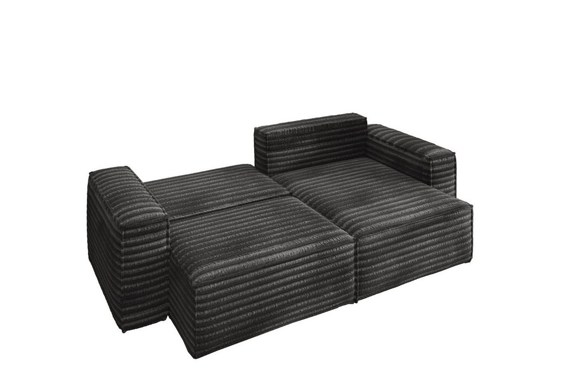 ECKSCHLAFSOFA Bohoo-Ecksofa mit Schlaffunktion stoff Velo Dunkelgrau Rechts - Dunkelgrau, Holz/Textil (248/140cm) - Kaiser Möbel