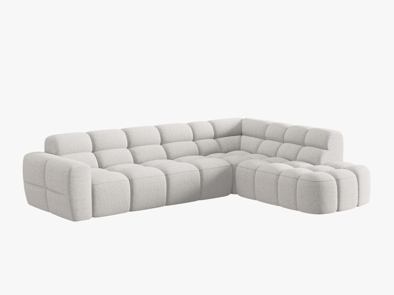 ECKSOFA rechts Lisa aus strukturiertem Stoff hellgrau 5 Sitzplätze - Hellgrau, Textil (234/293cm) - Micadoni