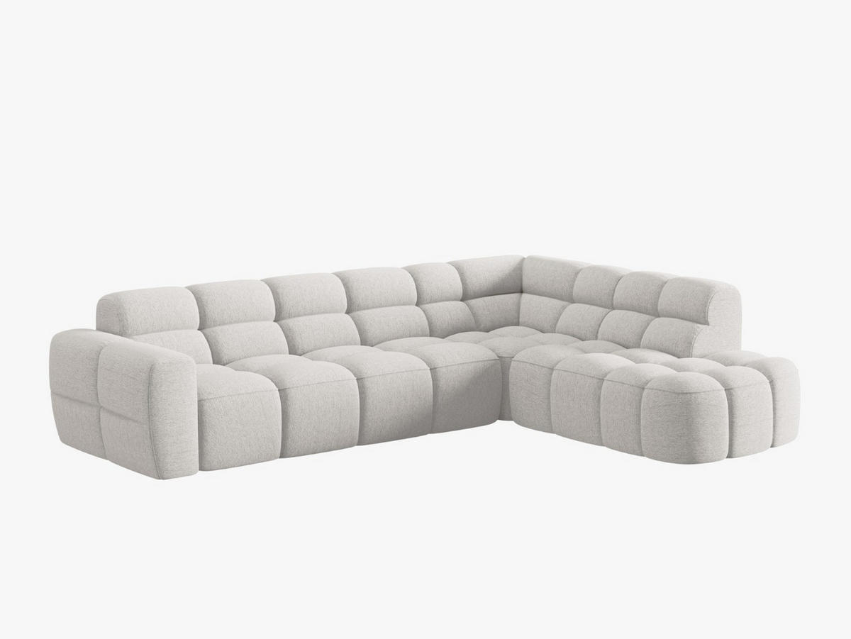 ECKSOFA rechts Lisa aus strukturiertem Stoff hellgrau 5 Sitzplätze - Hellgrau, Textil (234/293cm) - Micadoni