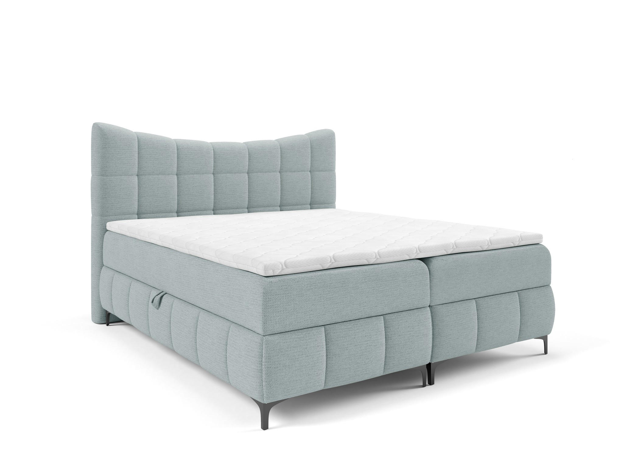 BOXBETT Charles Premi.. In Aragon - Hellblau, Holzwerkstoff/Textil (140/200cm) - Fun Möbel