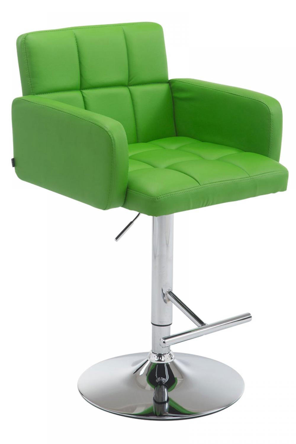 BARHOCKER Lederlook grün - Chromfarben/Grün, Textil/Metall (60/93/56cm) - CLP