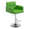 BARHOCKER Lederlook grün - Chromfarben/Grün, Textil/Metall (60/93/56cm) - CLP