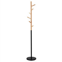 KLEIDERSTÄNDER ENRICO - Schwarz/Naturfarben, Holz (30/177/30cm) - IDIMEX