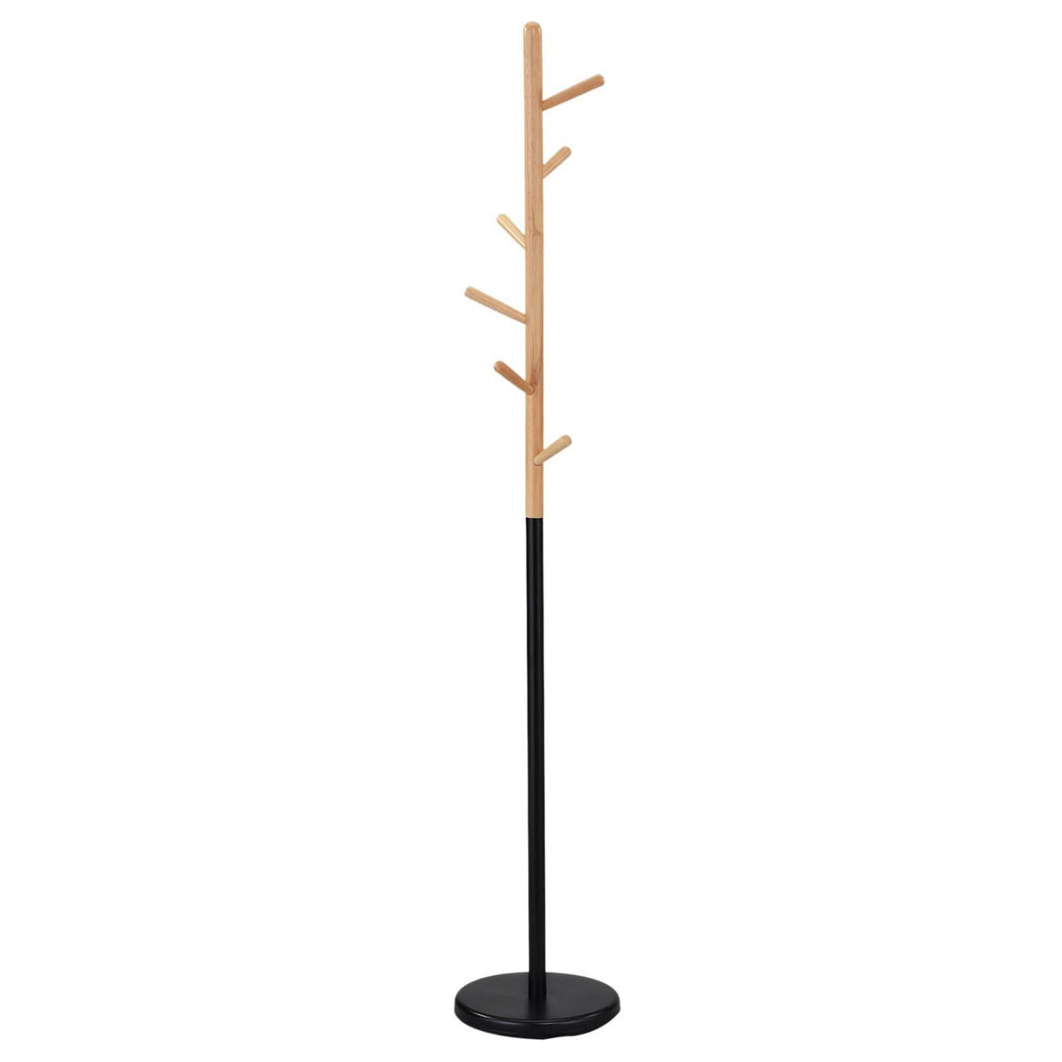 KLEIDERSTÄNDER ENRICO - Schwarz/Naturfarben, Holz (30/177/30cm) - IDIMEX