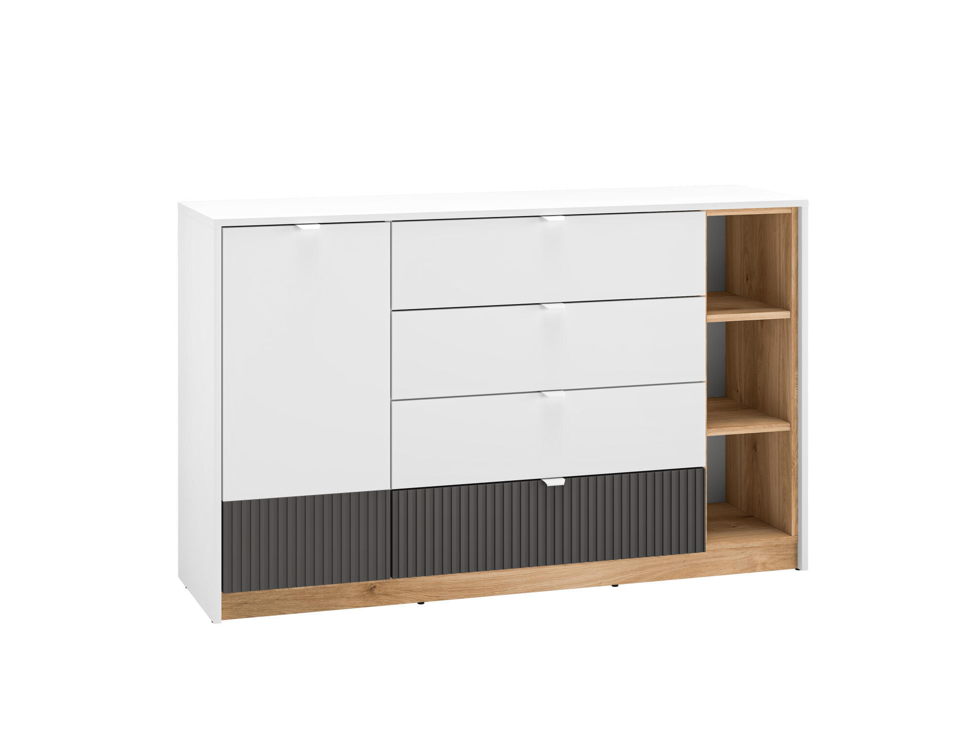 SIDEBOARD TORINO Weiß 138x40x86 cm - Weiß, Holzwerkstoff (138/86/40cm) - FURNLUX