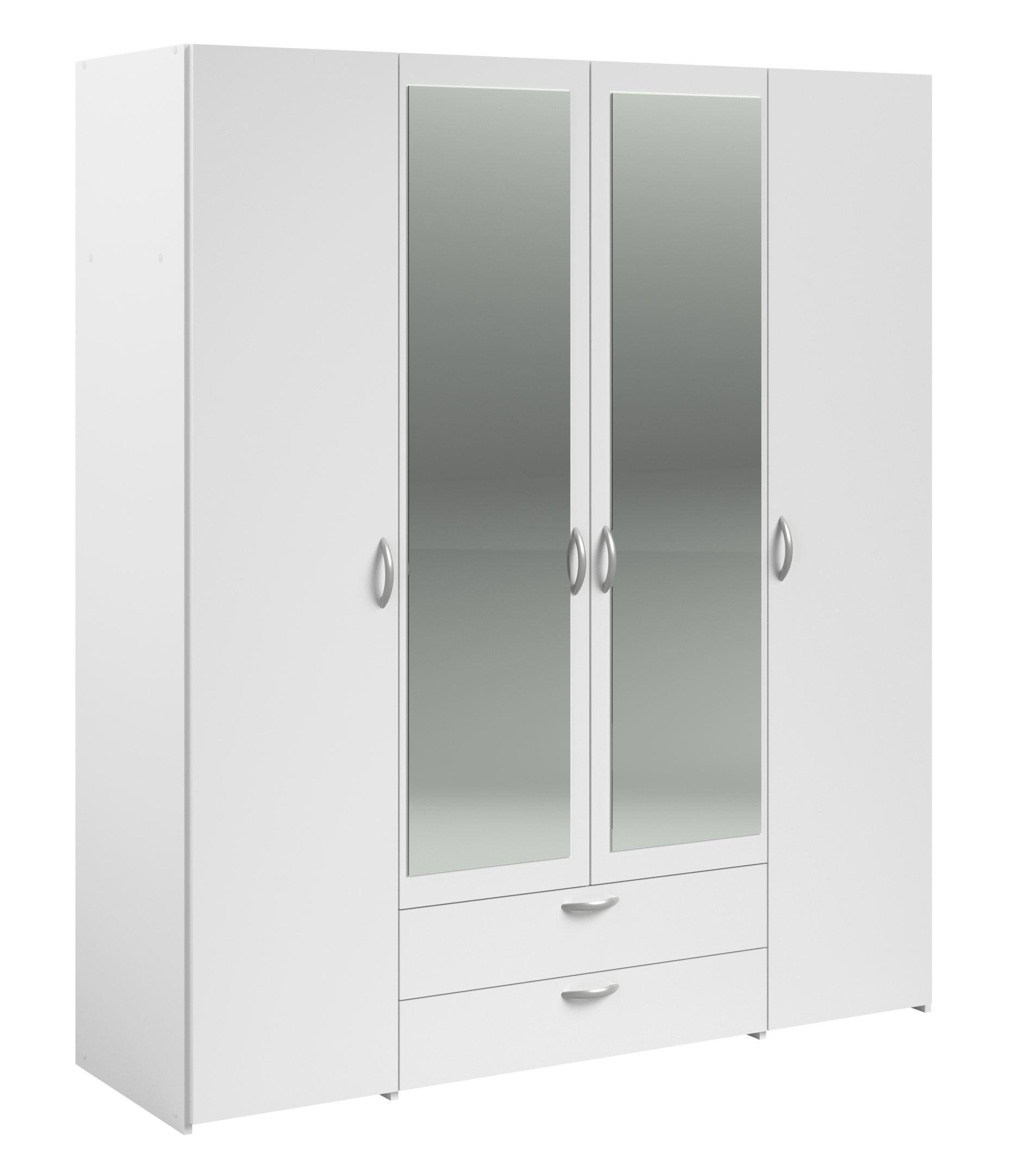 58aufmkessel Kleiderschrank Weiß 160x185x51 cm