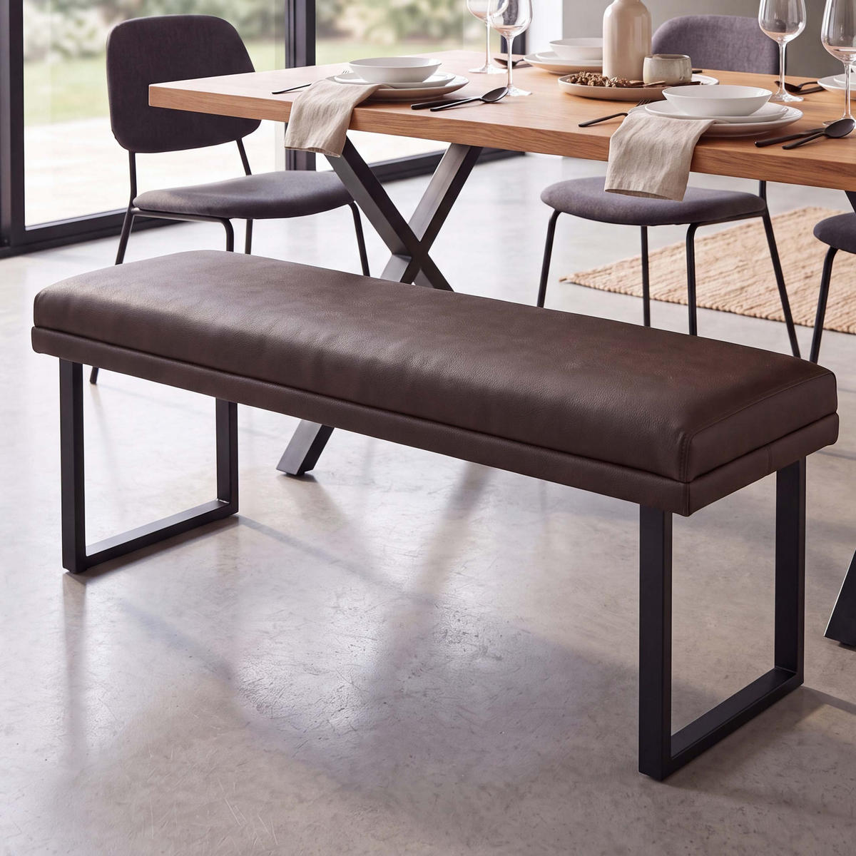 SITZBANK Braun - Braun, Kunststoff (120/50/43cm) - MCW