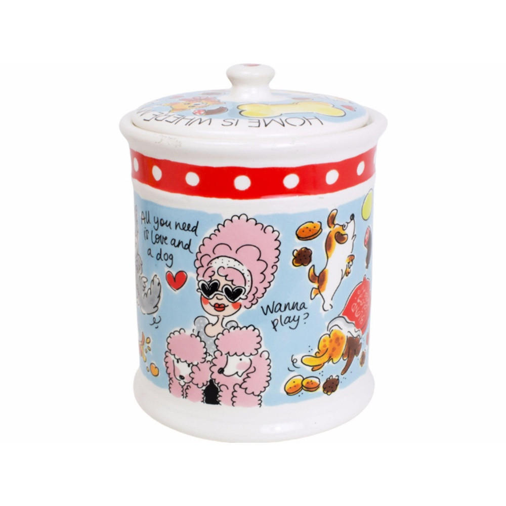 VORRATSDOSE Zuhause ist da, wo mein Hund ist in Bunt - 22,5cm - Multicolor, Keramik (16/22/16cm) - Blond Amsterdam