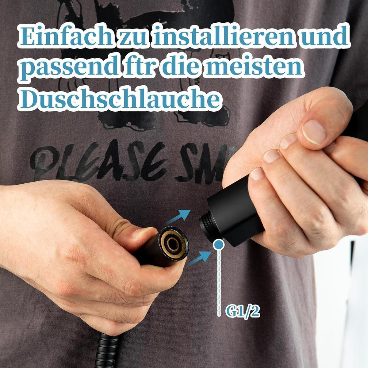 HANDBRAUSE Schwarz 6 Strahlarten 130 mm - Schwarz, Kunststoff (13/12.7/26cm)