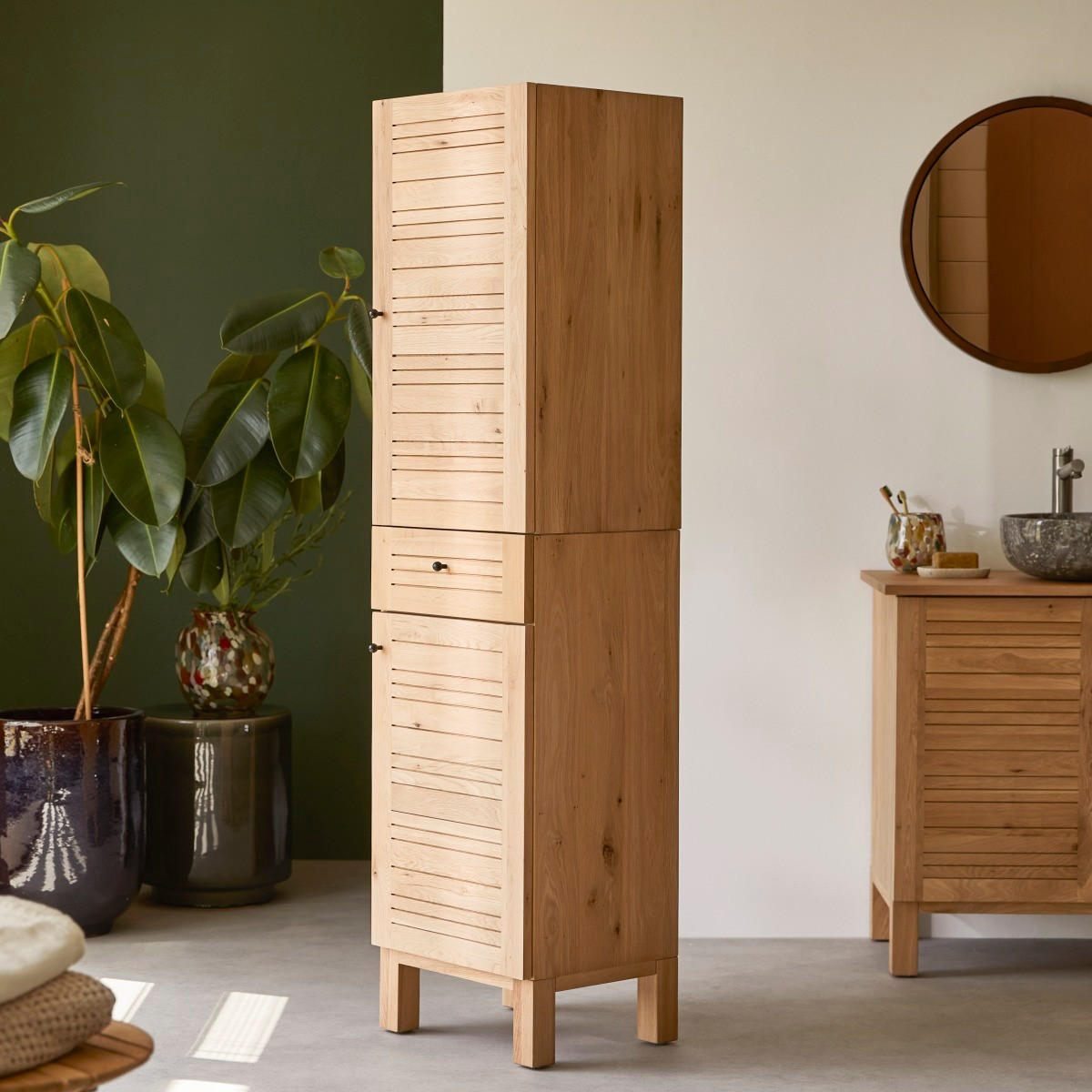 HOCHSCHRANK Soho Natur aus Eiche - Naturfarben, Holz (40/160/35cm) - Tikamoon