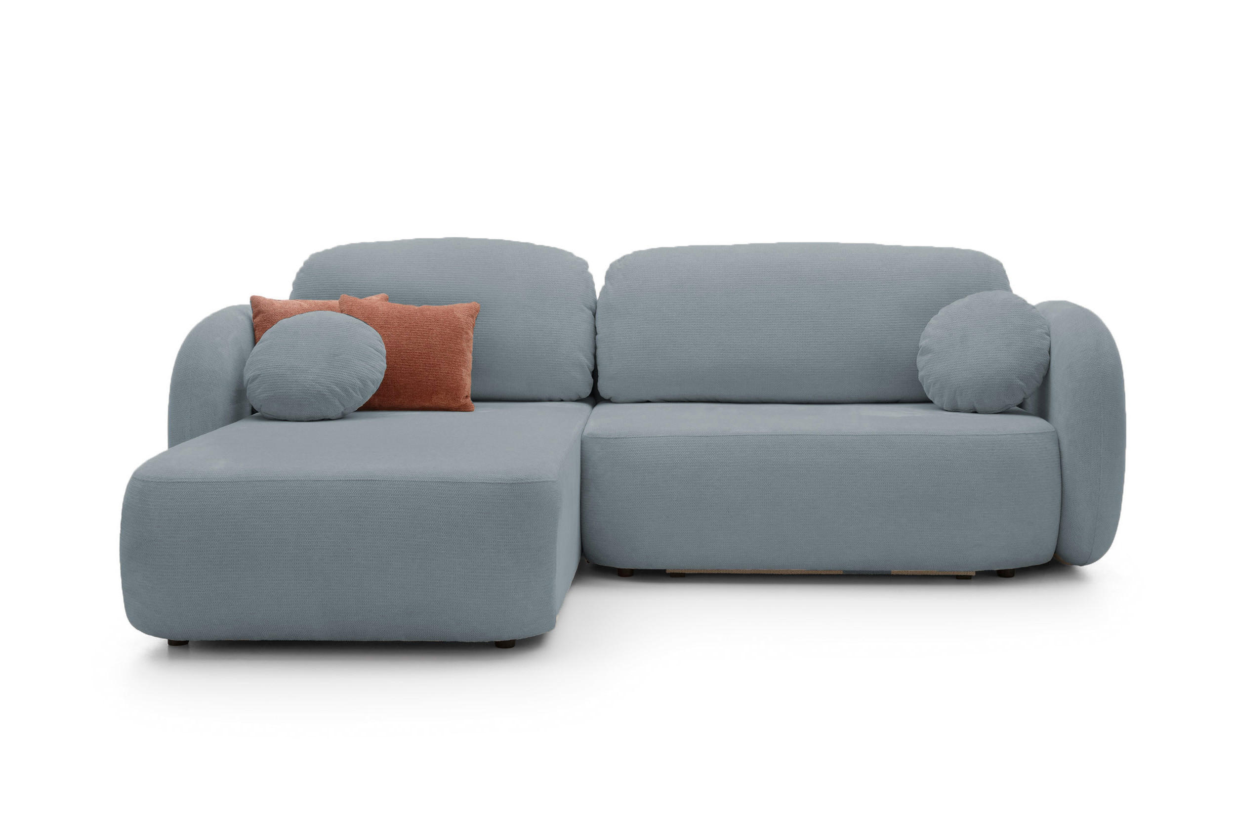 ECKSOFA OLIO L-Form Schlaffunktion mit Bettkasten, lose Rückenkissen, freistehend, LINKS 174x248 cm Dark grey - Blaugrau, Holz/Textil (174/248cm) - DomoHome